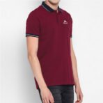 Men’s Premium Polo Shirt – Maroon Cotton Polo with Contrast Collar & Embroidered Logo | Casual & Smart Wear - Image 2