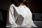 Delta Sigma Theta Sorority Embroidered Crest Sweatshirt - Premium White